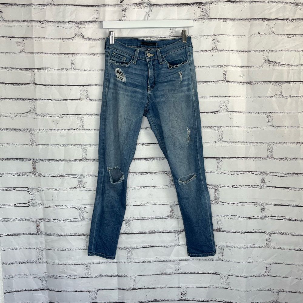 Flying Monkey Skinny Jeans Distressed Medium Wash Women’s 27 Stretch Mid Rise